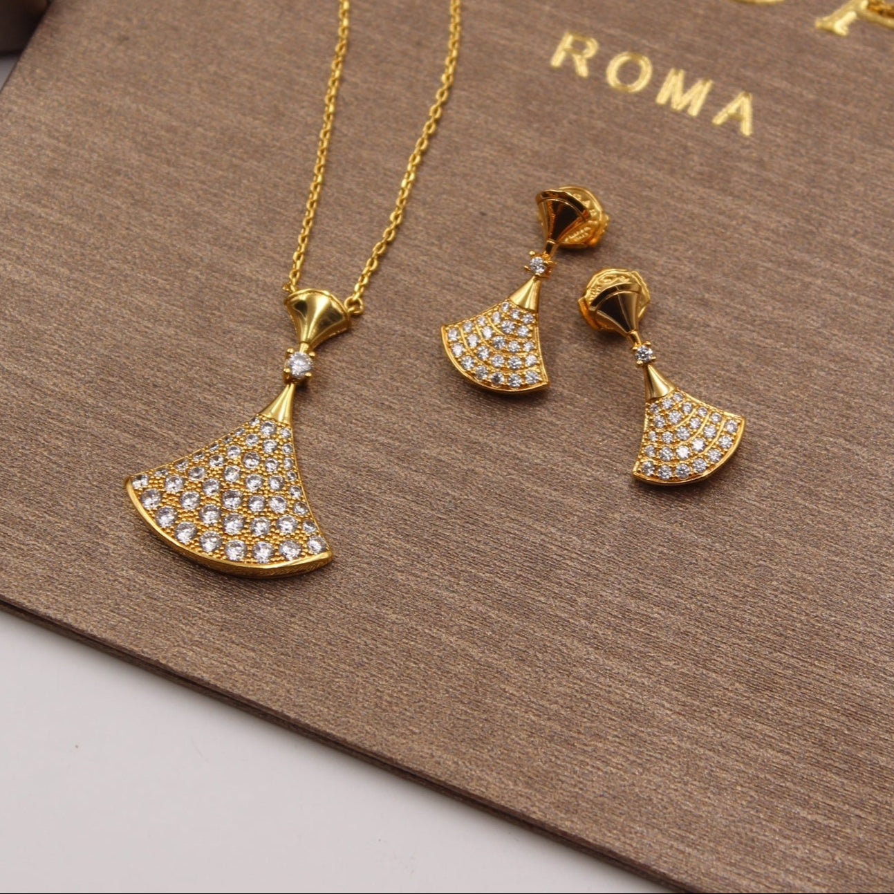Golden Elegance Gown Necklace Set