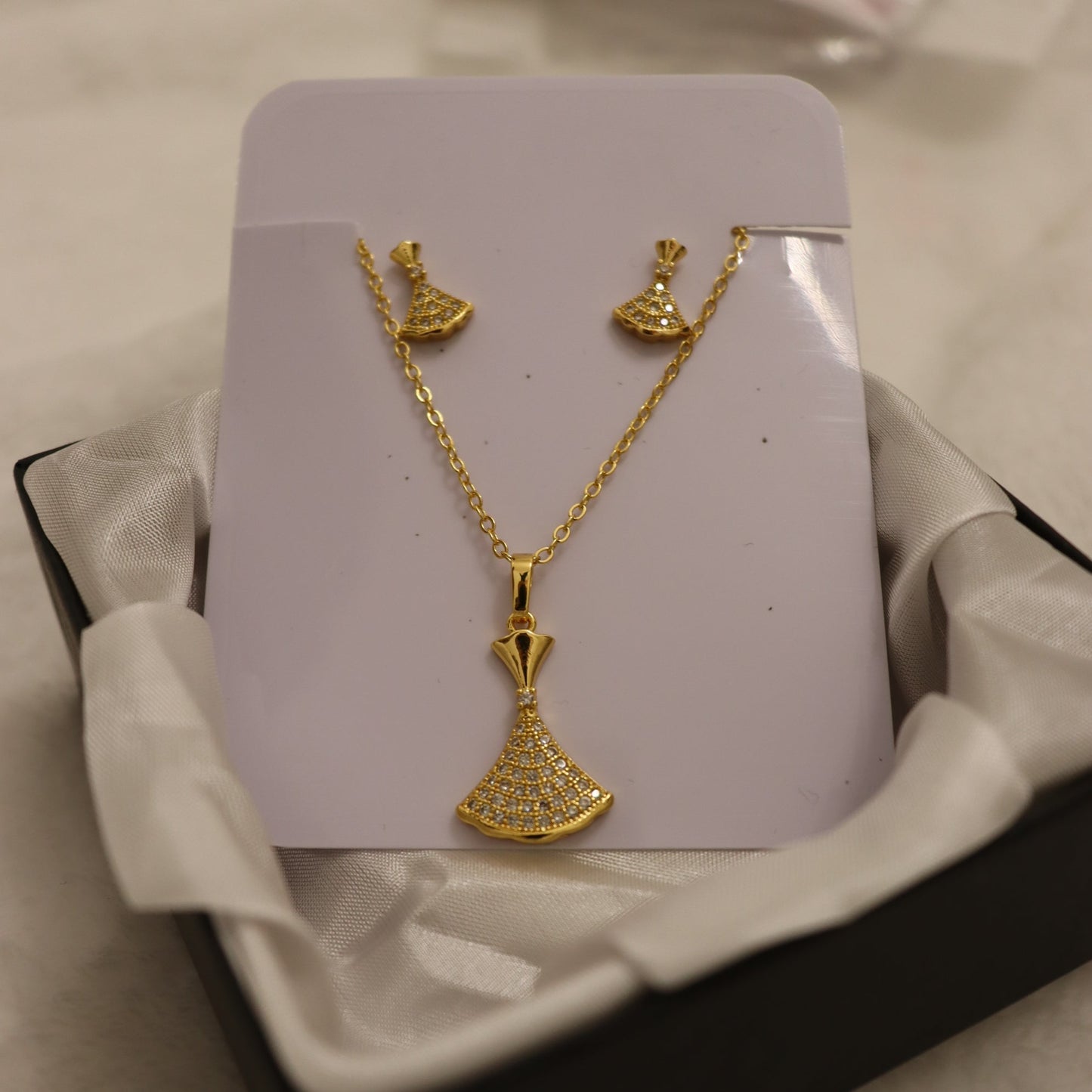 Golden Elegance Gown Necklace Set