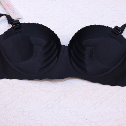 Seamless Plain Padded Push-up Fashion Non Wire Half Cup Bra